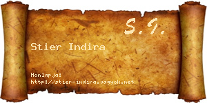 Stier Indira névjegykártya
